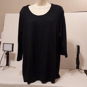 Demin & Co Womans Black Pullover Sweater SZ L Classic Office Casual